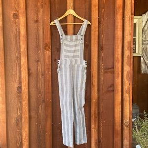 Striped Cotton Overalls